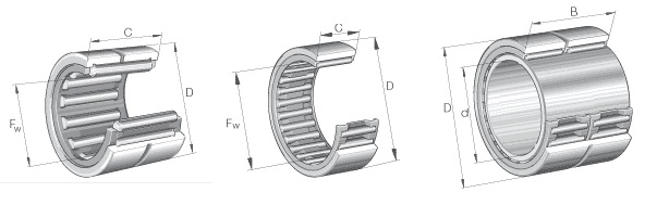 Łożyska igiełkowe grubościenne seria: NK... ; NKS... ; RNA49... ; RNA48... ; RNA69...ZW ; RNA49...RS ; RNA49...2RS ; NKI... ; NKIS... ; NA49... ; NA48... ; NA69...ZW ; NA49...RSR ; NA49...2RSR ; NAO... ; NAO...ZW-ASR1 ; RNAO... ; RNAO...ZW-ASR1 ; NCS...