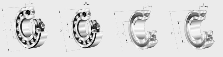 Łożyska kulkowe wahliwe seria: 10 ; 112 ; 12 ; 12..-K ; wraz z tuleją wciąganą 12..-K + H ; 13 ; 13..-K ; wraz z tuleją wciąganą 13..-K + H ; 22 ; 22..-2RS ; 22..-K ; wraz z tuleją wciąganą 22..-K + H ; 22..K-2RS ; wraz z tuleją wciąganą 22..K-2RS + H ; 23 ; 23..-2RS ; 23..-K ; wraz z tuleją wciąganą 23..-K + H