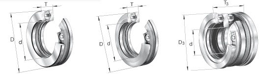 Łożyska kulkowe wzdłużne seria: 511 ; 512 ; 513 ; 514 ; 532 ; 532 + U ; 533 ; 533 + U ; 522 ; 523 ; 542 ; 542 + U ; 543 ; 543 + U ; 10... ; 19... ; 29... ; 39... ; 41... ; 41...AW ; 5... ; 9... ; DL... ; DM... Wykonania calowe nierozłączne - B... ; D... Wykonania calowe rozłączne - 20.. ; 44.. ; 8... ; EW... ; FT... ; FTO... ; GT... ; HW... ; MW... ; W... ; XW...
