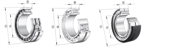 Łożyska walcowe wielorzędowe seria: NN30..-AS-K-M-SP ; NNU41 ; NNU49..-S ; NNU49..-S-K-M-SP ; Z-5..ZL2-02 ; F-8..ZL2-02